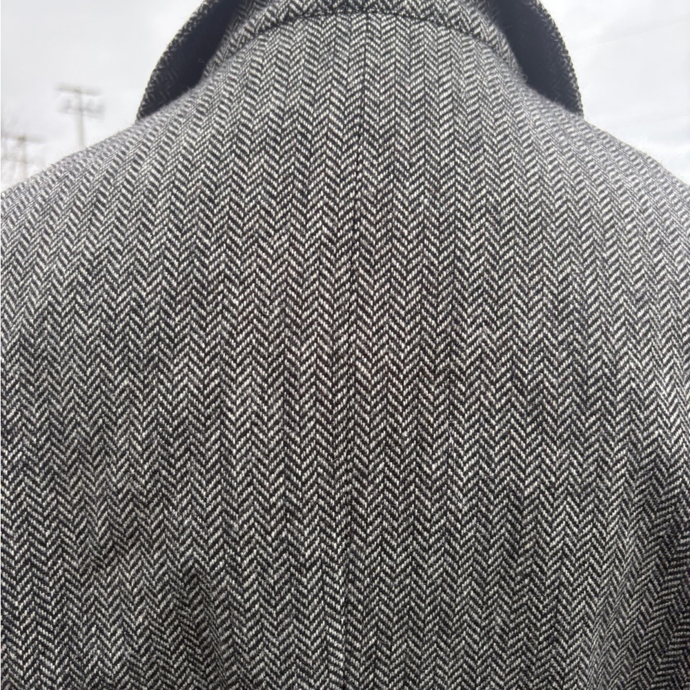 Vintage Herringbone Wool Coat Sz 12 - Picture 8 of 11